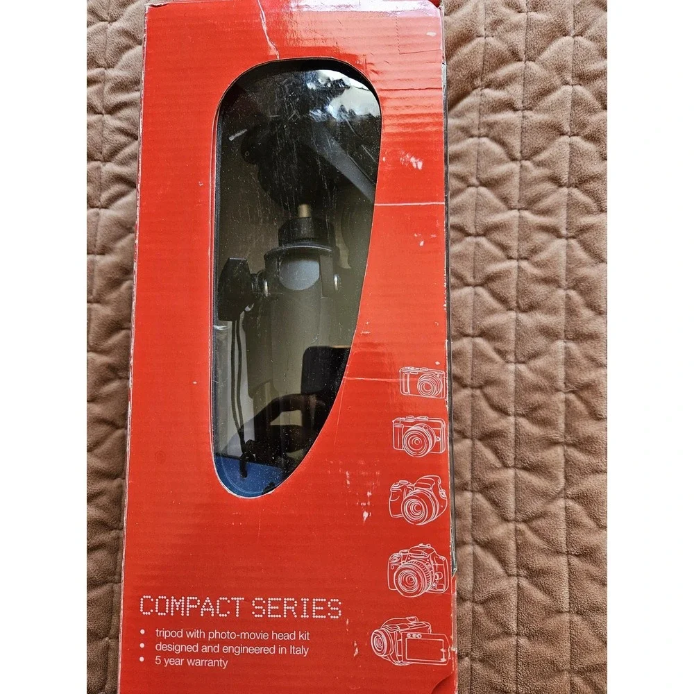 NIB Manfrotto Compact Series Camera Tripod Quick Release Pistol Grip Black